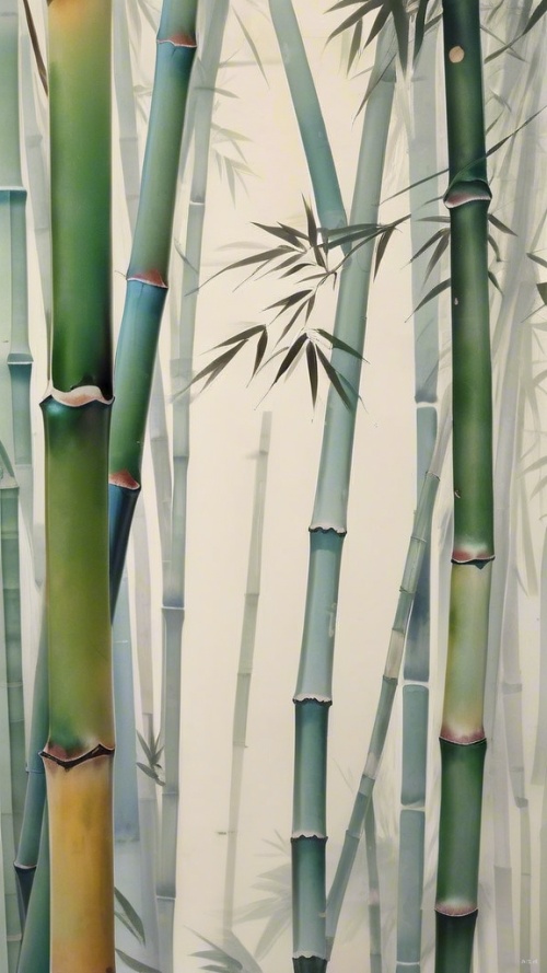 好看的竹子，中国水墨画，大师杰作
