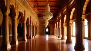 富丽堂皇的宫殿，印度风格，灯火通明，古代，没有人