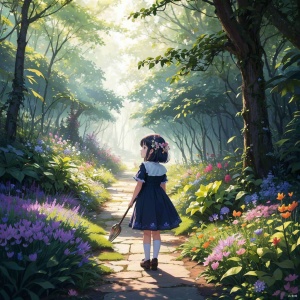 《小女孩的森林冒险》从前，有一个小女孩名叫莉莉。她充满了好奇心，总是渴望探索未知的世界。有一天，莉莉决定走进森林，开始她的冒险之旅。她穿着漂亮的花裙子，手里拿着一把小铲子，心里充满了期待。她走进森林，看到了许多奇妙的事物：五颜六色的花朵、飞舞的蝴蝶，还有树枝上欢快歌唱的小鸟。莉莉开心地在花丛中跳舞，与小动物们玩耍。然而，当她走到森林深处时，她发现了一扇古老的门。门紧闭着，但莉莉能感觉到里面隐藏着神秘的东西。她轻轻推了推门，门缓缓打开了。莉莉走进门内，发现自己置身于一个神奇的花园。花园里长满了巨大的蘑菇，还有会说话的花朵。它们告诉莉莉，这是一个魔法花园，只有勇敢和善良的人才能进入。莉莉在花园里漫步，发现了一颗闪闪发光的种子。花朵们告诉她，这颗种子拥有神奇的力量，它可以实现一个愿望。莉莉想了想，决定许下一个愿望：她希望世界上的每一个人都能快乐和幸福。当她许下愿望后，种子突然发出耀眼的光芒，然后变成了一颗大树。大树的叶子上闪烁着温暖的光芒，将幸福和快乐传递到了世界的每一个角落。莉莉带着满心的欢喜离开了森林，她知道，她的冒险之旅将会给大家带来更多的惊喜和美好。从此以后，莉莉经常回到森林，与魔法花园的朋友们一起玩耍，分