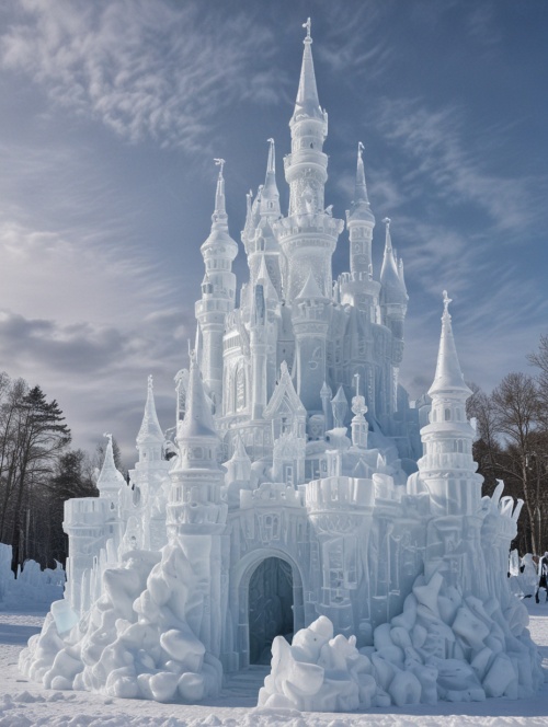 冰雕城堡#Ai绘画 #城堡 #梦幻城堡 #冰雕展 #芬兰凯米冰雕城堡