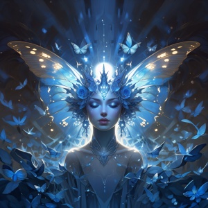 光明女神闪蝶，蓝色妖姬的美
