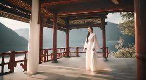 新白娘子传奇中，许仙在断桥遇见了白素贞的情景，用动漫生成