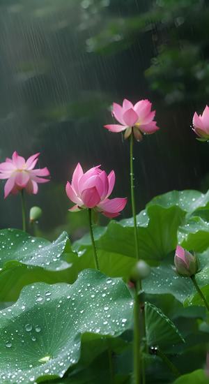 雨水飘落下来