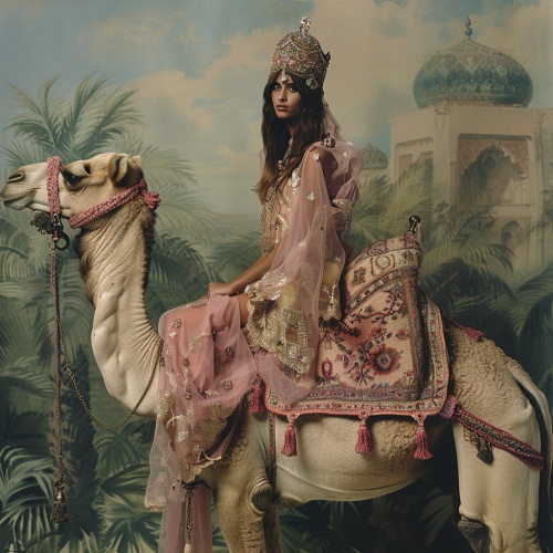 骑骆驼的性感美女