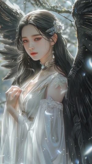 华丽天使的神秘微笑与温暖的守护