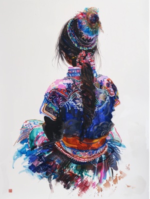 多彩民族系列-苗族服饰加一点彩色手绘