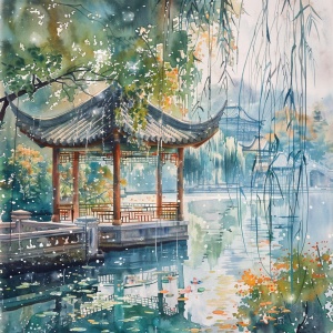 梦回江南：古风园林与水彩气泡的诗意旅行