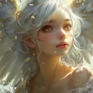 银发金瞳的天使少女