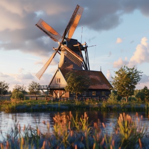 荷兰风车 唯美
