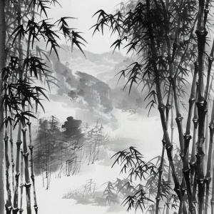 Poetic Bamboo Forest Scenery