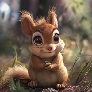 一只可爱的小松鼠。