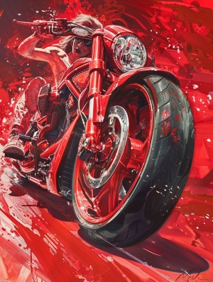 红色摩托车车展
