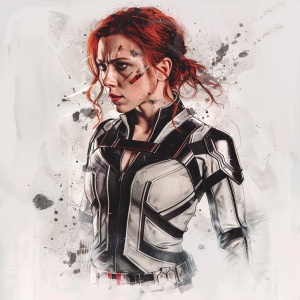 Double exposure, pure white background, the protagonist is Black Widow, as well as the Hulk, amazing depth, masterpiece, surreal, geometric patterns, intricate details, bokeh, perfect balance, deep fine borders, artistic realism, smooth, instant engineering A great masterpiece by the persoon in charge