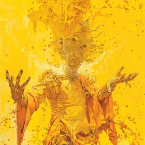 橙黄色色调，兼具神性与疯狂的荒谬感，以西方宗教与人文碰撞为主题。