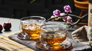产品名称：中式玻璃茶具套装市场与文化研究：深入研究目标市场，融合中国文化元素，特别是宋代的设计风格和元素。产品特性分析：突出玻璃茶具的透明度和金色雕花的细腻，设计简洁大方，符合中国人的审美。创意构思：设计拍摄主题为“宋代雅韵”，展现茶具的精致与文化韵味，背景干净，用梅、兰、竹、菊等元素作装饰。技术规划：选择专业级相机和镜头，确保能够捕捉到茶具的细节和质感，后期处理风格为自然真实，保留玻璃的光泽和金色雕花的细腻。操作指令：视角：多角度拍摄，包括正面、侧面和俯视，以展现茶具的全貌和设计细节。光线：使用柔和的散射光和侧光，创造光影对比，突出玻璃的透明感和金色雕花的光泽。色彩：保持色彩的自然和真实，避免过度饱和，突出金色雕花的华贵。构图：使用对称和平衡的构图，茶具置于画面中心，背景干净，适当放置梅、兰、竹、菊等元素。后期处理：调整对比度和亮度，增强玻璃的透明感和金色雕花的立体感，保持画面的清晰度和细节。限制要求：后期处理仅限于光影、色彩调节，不允许添加文字。设备建议：相机：建议使用全画幅相机，如Canon EOS 5D Mark IV或Nikon D850，以获得高分辨率和优秀的色彩表现。镜头：建议使用微距镜头，如C