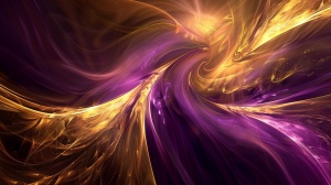 金色和紫色的抽象背景为你的空间主题，拉科斯特风格，梦幻般的视角，虚化的凤凰，展翅的凤凰，超高清
