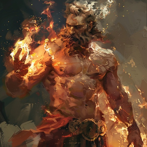 Hephaestus, the ancient Greek god of fire