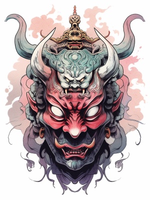 Buddha and Devil: A Contrasting Sketch with a Blend of Tranquility and Sinister