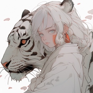 一只白色的小老虎