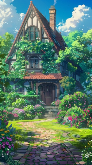Enchanting House: A Studio Ghibli-Style Anime Dream