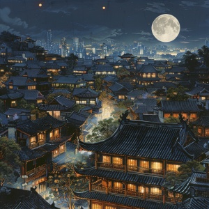 描绘了夜晚月亮升起，挂在城头的景象，月光照亮了整个凉州城。
