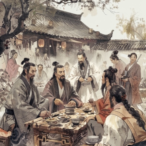 The daily life scenes of ancient Chinese people, including entertainment, transportation, clothing, food, etc., are used as the cover of the podcaster's program.