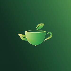茶叶，绿色，立体，科技，渐变，背景纯色logo