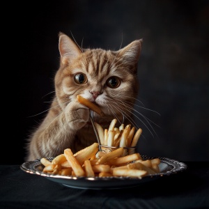 吃薯条的猫