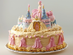 一个十二寸的公主蛋糕，实拍，专业，超真实