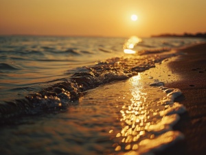落日,夏天,海边,大海,徕卡镜头,柔和照明,柔光,柔和光线,丁达尔光照