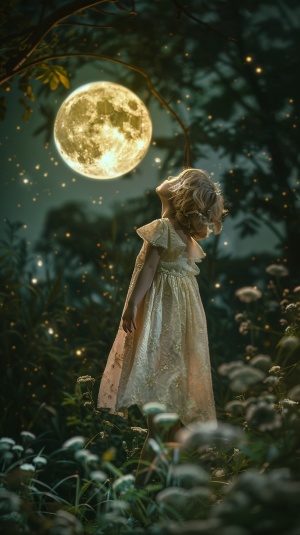 在一个宁静的夜晚，天空中的星星闪烁着温暖的光芒。这时，星光娃娃觉得非常好奇，决定探索这个奇妙的世界。她向月亮妈妈请求，希望能去地面看看。月亮妈妈虽然有些担心，但还是答应了她的请求。