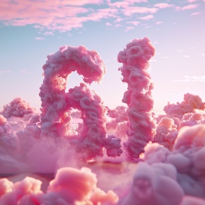In the background is a sunny sky, clouds form the letters "6.1" and the air is filled with a pink smell, UHD, high quality ar 9:16