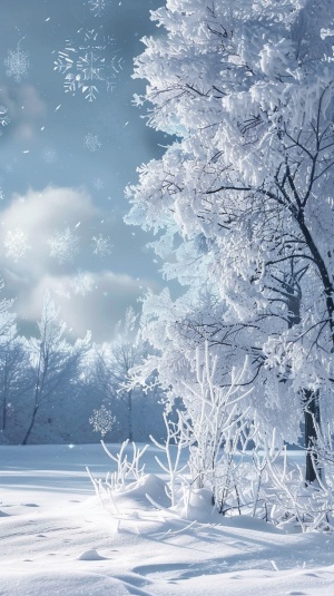 雪中的景色壮丽无比，天地之间浑然一色，只能看见一片银色，好象整个世界都是用银子来装饰而成的。