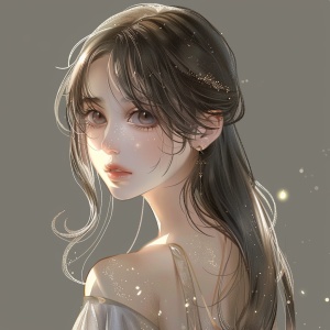 Beautiful Anime Girl with Delicate Features and Soft Makeup