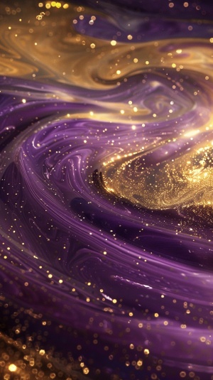 紫色和金色金沙漩涡，发着闪烁之光