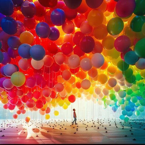 彩色气球的童话世界