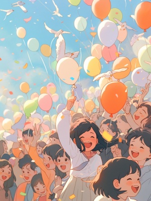 气球，小雏菊，千纸鹤，纸飞机，梦幻唯美氛围感