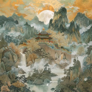 白水泉边日月明，一轮古月照中国