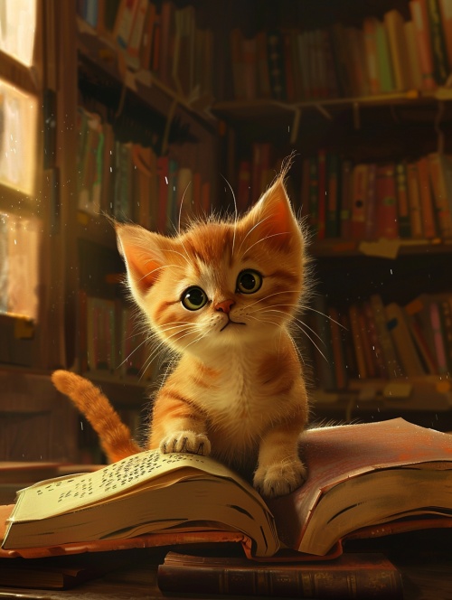 曾经有一只叫做小白的小猫咪，它非常喜欢阅读。但是，它所在的小村庄没有一个图书馆，小白感到非常失落。