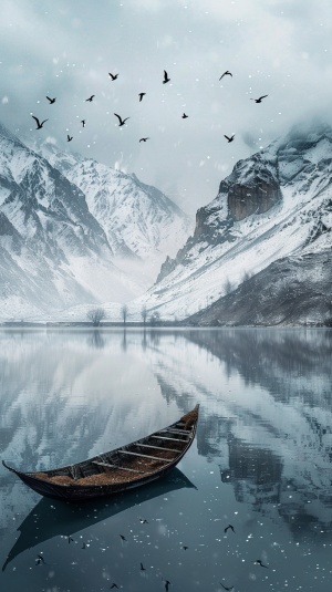 天山鸟飞绝，万径人踪灭。孤舟蓑笠翁，独钓寒江雪。