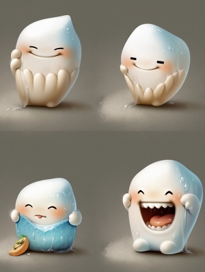 可爱牙齿形象表情包：口腔保护的爱护与宣传