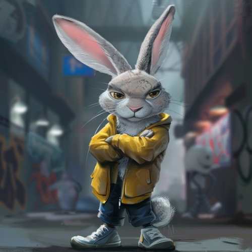 . 兔：聪明敏捷，常常穿着时尚的服饰，活跃于城市的各个角