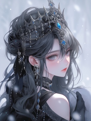 冰公主的绝美黑发