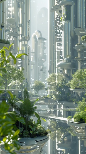 未来，城市，科技，绿植，半透明，工具
