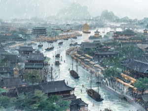 古代城市繁荣景象：北宋清明上河图描绘的繁华生活
