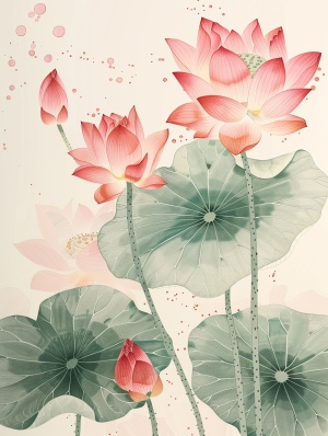 Archaic Minimalism with Lotus Artistic Conception