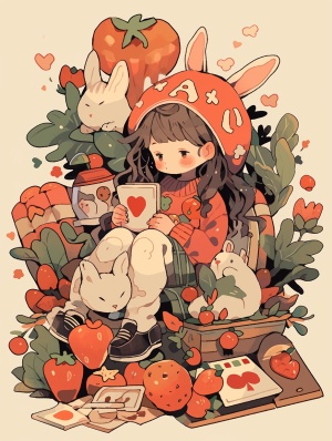 lollipop, strawberry, Alice in Wonderland, playing cards, water bottle,pumpkin pants, little girl, cute face, freckles, flat illustration, Peter Rabbit style, goo card stickers, handbook, Japanese stickers, flat illustration, clean background, sticker outline , line draft, multiple accessories,animation style, full body, acgc, fine brushwork, disassem bly drawing, disassembly design , details , 8k hd, industrial design, white background , white ambient light, studio lighting,
