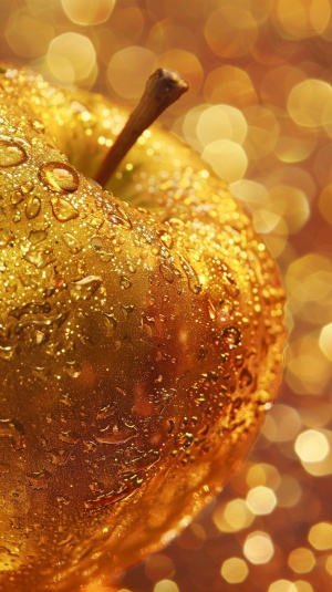 闪闪金色透明大苹果