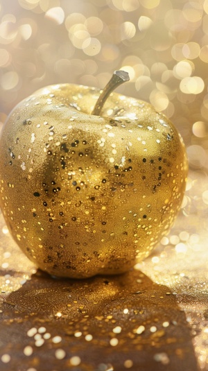 金色透明的大苹果金光闪闪