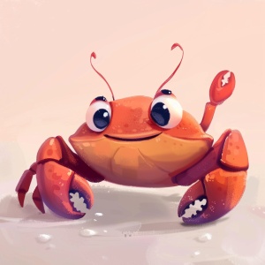 可爱的螃蟹，卡通